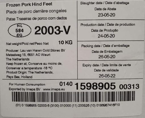 chân heo sau đông lạnh nhập khẩu Hà Lan 01
