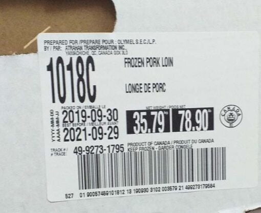 cốt lết heo đông lạnh olymel nhập khẩu canada 06